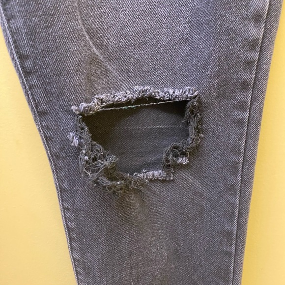 No Boundaries Jeans Size 9/6-8 Washed Black Distressed Skinny Leg - Picture 4 of 8